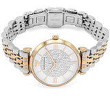 Emporio Armani Gianni T Bar White Dial Two Tone Steel Strap Watch For Women - AR1926 Authentic Buy Shop Now