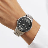 Emporio Armani Renato Quartz Black Dial Silver Steel Strap Watch For Men - AR11181 Authentic Buy Shop Now