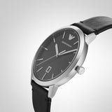 Emporio Armani Ruggero Black Dial Black Leather Strap Watch for Men - AR11193 Authentic Buy Shop Now