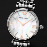 Emporio Armani Donna Mother of Pearl Dial Silver Steel Strap Watch For Women - AR11204 Authentic Buy Shop Now
