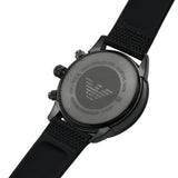 Emporio Armani Mario Chronograph Quartz Black Dial Black Nylon Strap Watch For Men - AR11453 Authentic Buy Shop Now