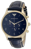 Emporio Armani Chronograph Midnight Blue Dial Blue Leather Strap Watch For Men - AR1862 Authentic Buy Shop Now