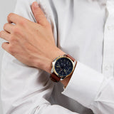Tommy Hilfiger Decker Blue Dial Brown Leather Strap Watch for Men - 1791561 Authentic Buy Shop Now