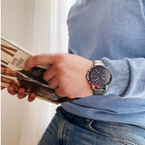 Tommy Hilfiger Bank Chronograph Blue Dial Silver Steel Strap Watch for Men - 1791718 Authentic Buy Shop Now