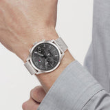 Tommy Hilfiger Evan Grey Dial Silver Mesh Bracelet Watch for Men - 1710396 Authentic Buy Shop Now