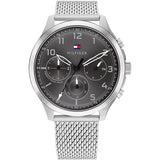 Tommy Hilfiger Evan Grey Dial Silver Mesh Bracelet Watch for Men - 1710396 Authentic Buy Shop Now