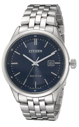 Citizen Eco Drive Blue Dial Silver Steel Strap Watch For Men - BM7250-56L Authentic Buy Shop Now