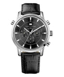 Tommy Hilfiger Harrison Chronograph Black Dial Black Leather Strap Watch for Men - 1790875 Authentic Buy Shop Now