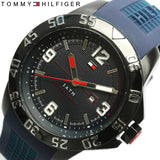 Tommy Hilfiger Cole Black Dial Blue Rubber Strap Watch for Men - 1790984 Authentic Buy Shop Now