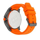Tommy Hilfiger Cole Black Dial Orange Rubber Strap Watch for Men - 1790985 Authentic Buy Shop Now