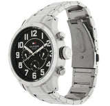 Tommy Hilfiger Trent Chronograph Black Dial Silver Steel Strap Watch for Men - 1791054 Authentic Buy Shop Now