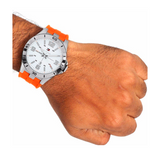 Tommy Hilfiger Analog White Dial Orange Rubber Strap Watch for Men - 1791063 Authentic Buy Shop Now