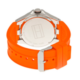 Tommy Hilfiger Analog White Dial Orange Rubber Strap Watch for Men - 1791063 Authentic Buy Shop Now