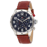 Tommy Hilfiger Trent Quartz Blue Dial Brown Leather Strap Watch for Men - 1791066 Authentic Buy Shop Now