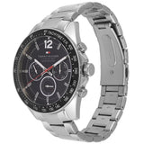 Tommy Hilfiger Luke Chronograph Black Dial Silver Steel Strap Watch for Men - 1791104 Authentic Buy Shop Now