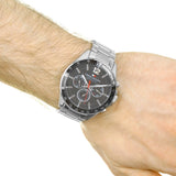 Tommy Hilfiger Luke Chronograph Black Dial Silver Steel Strap Watch for Men - 1791104 Authentic Buy Shop Now
