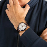 Tommy Hilfiger Luke Quartz White Dial Brown Leather Strap Watch for Men - 1791118 Authentic Buy Shop Now