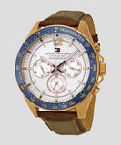 Tommy Hilfiger Luke Quartz White Dial Brown Leather Strap Watch for Men - 1791118 Authentic Buy Shop Now