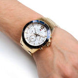 Tommy Hilfiger Luke Chronograph White Dial Gold Steel Strap Watch for Men - 1791121 Authentic Buy Shop Now