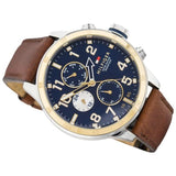 Tommy Hilfiger Sport Multifunction Blue Dial Brown Leather Strap Watch for Men - 1791137 Authentic Buy Shop Now