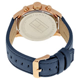 Tommy Hilfiger Trent Quartz White Dial Blue Leather Strap Watch for Men - 1791139 Authentic Buy Shop Now
