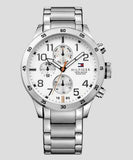 Tommy Hilfiger Trent Multifunction White Dial Silver Steel Strap Watch for Men - 1791140 Authentic Buy Shop Now
