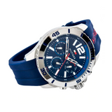 Tommy Hilfiger Nolan Chronograph Blue Dial Blue Rubber Strap Watch for Men - 1791142 Authentic Buy Shop Now