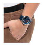 Tommy Hilfiger Nolan Chronograph Blue Dial Blue Rubber Strap Watch for Men - 1791142 Authentic Buy Shop Now