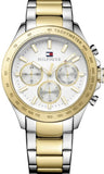 Tommy Hilfiger Hudson Chronograph White Dial Two Tone Steel Strap Watch For Men - 1791226 Authentic Buy Shop Now