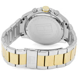 Tommy Hilfiger Hudson Chronograph White Dial Two Tone Steel Strap Watch For Men - 1791226 Authentic Buy Shop Now