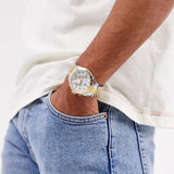 Tommy Hilfiger Hudson Chronograph White Dial Two Tone Steel Strap Watch For Men - 1791226 Authentic Buy Shop Now