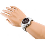 Tommy Hilfiger Hudson Chronograph Quartz Brown Dial Silver Steel Strap Watch For Men - 1791229 Authentic Buy Shop Now