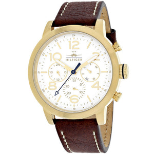 Tommy Hilfiger Jake Quartz White Dial Brown Leather Strap Watch for Men - 1791231 Authentic Buy Shop Now