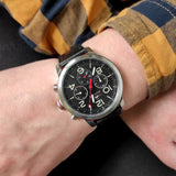 Tommy Hilfiger Jake Chronograph Black Dial Black Leather Strap Watch for Men - 1791232 Authentic Buy Shop Now