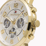 Tommy Hilfiger Keagan Quartz Silver Dial Brown Leather Strap Watch for Men - 1791291 Authentic Buy Shop Now
