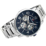 Tommy Hilfiger Keagan Blue Dial Silver Steel Strap Watch for Men - 1791293 Authentic Buy Shop Now