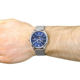 Tommy Hilfiger Oliver Quartz Blue Dial Silver Mesh Bracelet Watch for Men - 1791302 Authentic Buy Shop Now