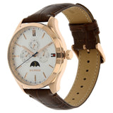 Tommy Hilfiger Oliver Chronograph White Dial Brown Leather Strap Watch for Men - 1791306 Authentic Buy Shop Now