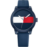 Tommy Hilfiger Denim Quartz Blue Dial Blue Rubber Strap Watch for Men - 1791322 Authentic Buy Shop Now