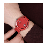 Tommy Hilfiger Denim Quartz Red Dial Red Rubber Strap Watch for Men - 1791323 Authentic Buy Shop Now
