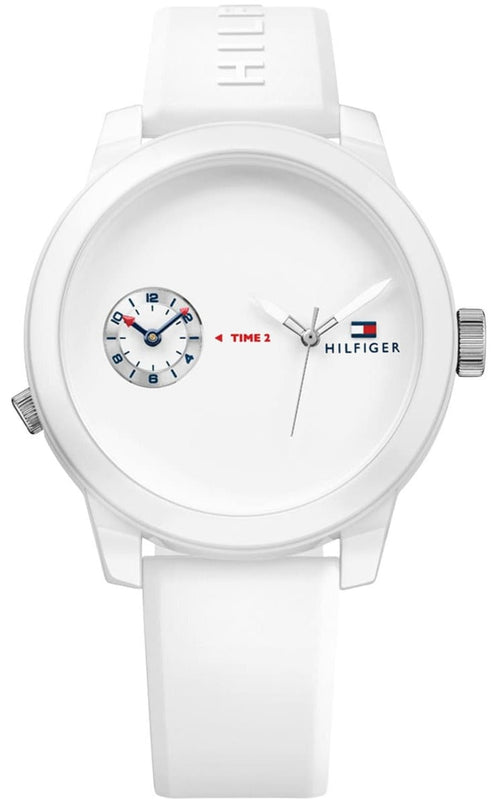 Tommy Hilfiger Denim White Dial White Rubber Strap Watch for Men - 1791324 Authentic Buy Shop Now