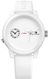 Tommy Hilfiger Denim White Dial White Rubber Strap Watch for Men - 1791324 Authentic Buy Shop Now