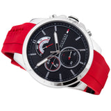 Tommy Hilfiger Decker Quartz Black Dial Red Rubber Strap Watch for Men - 1791351 Authentic Buy Shop Now