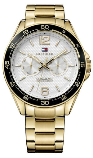 Tommy Hilfiger Sport White Dial Gold Steel Strap Watch for Men - 1791365 Authentic Buy Shop Now