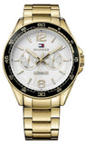 Tommy Hilfiger Sport White Dial Gold Steel Strap Watch for Men - 1791365 Authentic Buy Shop Now