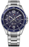 Tommy Hilfiger Erik Chronograph Blue Dial Silver Steel Strap Watch for Men - 1791366 Authentic Buy Shop Now