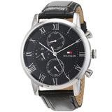 Tommy Hilfiger Kane Quartz Black Dial Black Leather Strap Watch for Men - 1791401 Authentic Buy Shop Now
