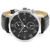Tommy Hilfiger Kane Quartz Black Dial Black Leather Strap Watch for Men - 1791401 Authentic Buy Shop Now