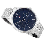 Tommy Hilfiger Damon Chronograph Blue Dial Silver Steel Strap Watch for Men - 1791416 Authentic Buy Shop Now