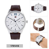 Tommy Hilfiger Damon Quartz White Dial Brown Leather Strap Watch for Men - 1791418 Authentic Buy Shop Now